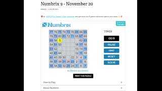 AI Solve Daily Numbrix 9 Puzzle 11202024 ASMR [upl. by Brew]