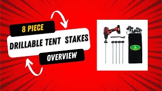 8Piece Drillable Tent Stakes  Heavy Duty Metal Tent Anchors amp Camping Spikes 🏕️ [upl. by Eenttirb]