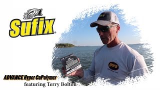 Professional angler Terry Bolton talks about the Sufix Advance Hyper CoPolymer Monofilament line [upl. by Aihsenak548]