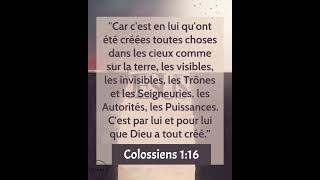 Verset Biblique Du Jour  Colossiens 116  Christ Créateur de toutes choses [upl. by Atteyek777]