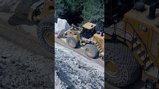 CAT 986 Moves MONSTROUS Marble Block Effortlessly [upl. by Adleme]