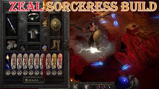 Diablo II Resurrected  Zeal Sorceress Build Build Zeal Damage 55k [upl. by Eylsel]