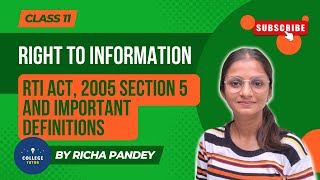 RTI Act 2005 Section 5 and Important Definitions [upl. by Bertolde]