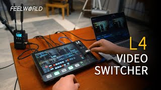 Introducing FEELWORLD L4 Multicamera Video Mixer Switcher 101quotTouch Screen USB30 Fast Streaming [upl. by Beauvais]