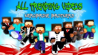 ALL TRENDING VIDEOS FULL HEROBRINE BROTHERS  MONSTER SCHOOL [upl. by Eidnar]