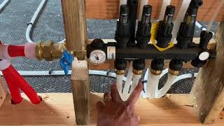 How to install Uponor 4 zone EP Radiant Heat Manifold with 12” PEXa radiant tubing Expansion Pex [upl. by Anohs]