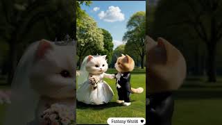 Cat Couple Wedding Day Celebration catshorts catlover catvideos catfashion [upl. by Crissy]