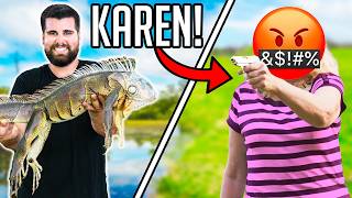 Hunting GIANT LIZARDS In FLORIDA Karen FREAKS OUT [upl. by Ydoc]