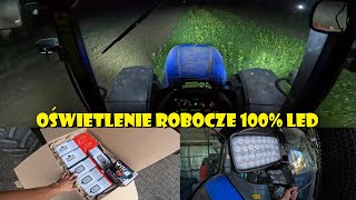 OŚWIETLENIE ROBOCZE 100 LED💪OŚWIETLENIE 360 STOPNI🔥NEW HOLLAND T7050 [upl. by Atinot]