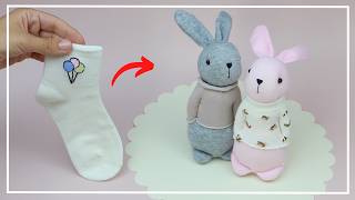 Без выкройки Легко 🐰 Как сшить милого Зайку из носков 🧦 Cute Rabbit of socks ❤ DIY NataliDoma [upl. by Willamina]