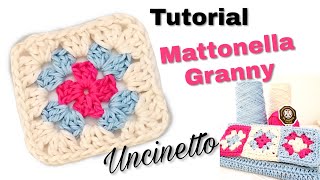 Tutorial Mattonella Granny uncinetto con trucchetto  granny square [upl. by Reltuc]