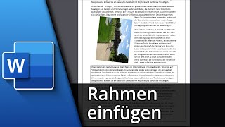 Rahmen bei Word einfügen Für Text Absatz amp Seite ✅ Tutorial [upl. by Tuneberg]