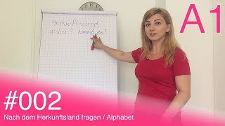 Njemački za početnike Deutsch A1  002  Nach dem Herkunftsland fragen  Alphabet [upl. by Lorrac]