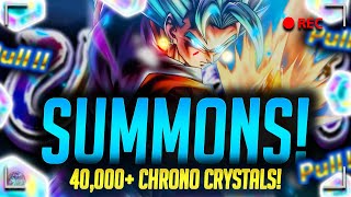 ULTRA VEGITO BLUE 40000 CHRONO CRYSTAL SUMMONS TIME TO 14 STAR amp SHOWCASE Dragon Ball Legends [upl. by Bunny259]