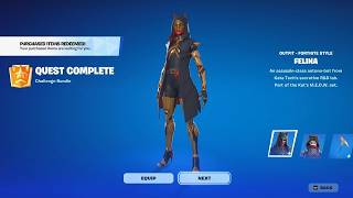 FORTNITE PEGUE 50 NÍVEIS na SKIN FELINIA GRATIS POR 50 NIVEIS NO CAPITULO 5 TEMPORADA 4 MARVEL [upl. by Eniarda757]