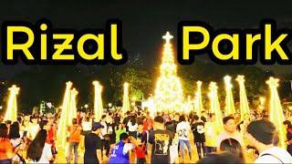 Hundreds of thousands of people in Rizal Park at night on Christmas Day December 25 Manila [upl. by Esilahc]