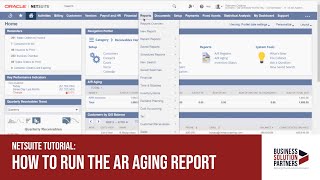 NetSuite Tutorial How to Run the AR Aging Report [upl. by Isaak]