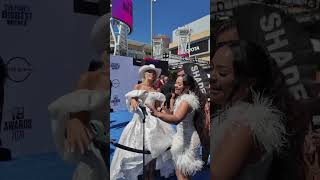 Tanner Adell sings during her interview on the BET awards carpet [upl. by Aiuqes]