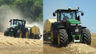 Strohbergung mit JOHN DEERE 7280R und KRONE BIGPACK 1270XC [upl. by Gem81]