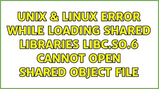 Unix amp Linux Error while loading shared libraries libcso6 cannot open shared object file [upl. by Brader]