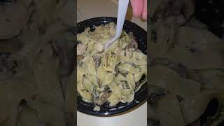 NEW restaurant See what I got destinydelivers food italian alfredo Mushrooms chicken [upl. by Lairret]