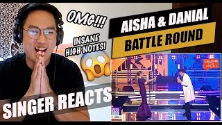 DANIAL CHUER VS AISHA RETNO BATTLE ROUND BIG STAGE 2022 SEMI FINAL  SINGER REACTION [upl. by Millford]