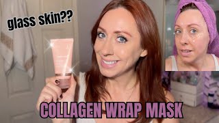 How to get Glass Skin in your 40s Collagen Wrap Mask Review amp Demo [upl. by Najram348]