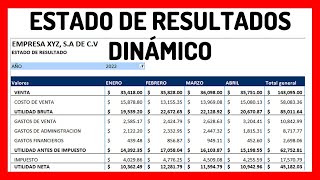 Estado de Resultados en Excel  Dinámico  CÓMO HACER un Estado de Resultados Dinámico en Excel [upl. by Grube]