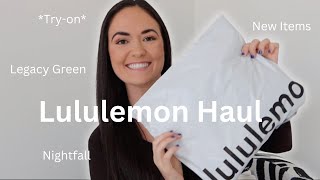 LULULEMON TRYON HAUL  New Colors Legacy Green Nightfall  Authentically Maureen [upl. by Sida]