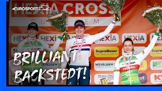 Zoe Backstedt claims first win of 2024 in Hexia Cross Gullegem 🔥  Eurosport CycloCross Highlights [upl. by Elleinahc]