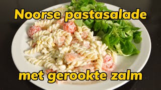 Noorse pastasalade met gerookte zalm  Kookavonturiers  Recept [upl. by Cesaria554]