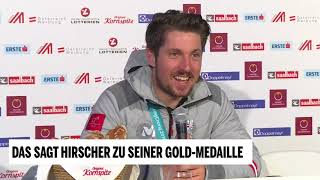 Marcel Hirscher Pressekonferenz nach KombiGold [upl. by Netsyrk899]