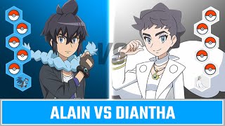 Kalos Pokemon Battle Alain vs Diantha [upl. by Ioab]