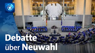 Bundestag Schlagabtausch über Zeitplan für Neuwahl [upl. by Zendah]