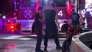 A Motorcyclist Crashes Near Downtown Dallas After Loosing Control [upl. by Lindo]