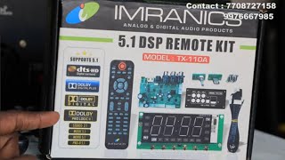 IMRANICS New DSP Kit 51 With Movie Music And Prologic II Modes And Dolby DTS Enabled Kit  TX110A [upl. by Razatlab849]