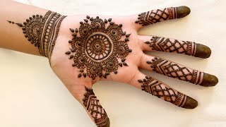 EASY MANDALA MEHNDI HENNA DESIGN FOR PALMS [upl. by Danni]