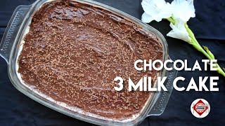 Chocolate 3 Milk Cake  Easy Tres Leches Chocolate Cake  Saeedas Cookbook [upl. by Auhsot]