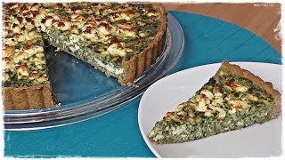 vegetarische QUICHE MIT SPINAT UND FETA  Vollkornteig [upl. by Aliek428]