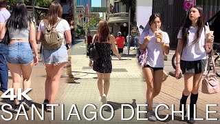 Santiago De Chile 4K Walk 🇨🇱 Day Tour [upl. by Drugge649]