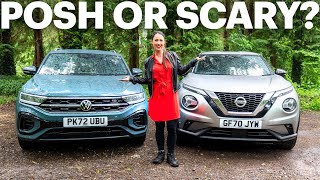 Whats the best small SUV VW TRoc vs Nissan Juke comparison review [upl. by Kirschner]