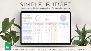 Budget Planner Spreadsheet for Google Sheets [upl. by Yrian699]