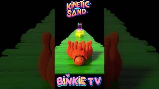 Jumping Bowling Ball vs Kinetic Sand Bowling Pins 😄🎳🌈 kineticsandplay [upl. by Lilac]