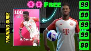 Free Iconic A Davies Best Training guide  Efootball 2024 [upl. by Machute837]