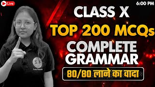 Top 200 Grammar Most Important MCQs Class 10th English Boards Exam 202324 with Deepika Maam [upl. by Roer732]