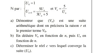 Classe terminale Suite arithmétique [upl. by Kohn]