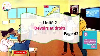 dialogue unité 2😍 Devoirs et droits 😍mes apprentissages 5 année🥰 page 42 [upl. by Anelat]