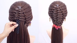 Easy amp Simple Party Wear Half Hair Ponytail Hairstyle For Long Hair [upl. by Araec]