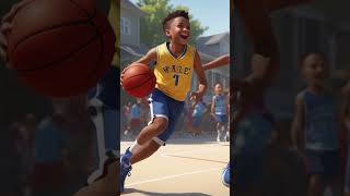 Kids Basketball Fun Animated Playground Sports poem for Children shorts basketball poem [upl. by Noda]