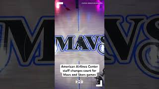 American Airlines Center staff changes court for Mavs and Stars games [upl. by Vasiliu168]